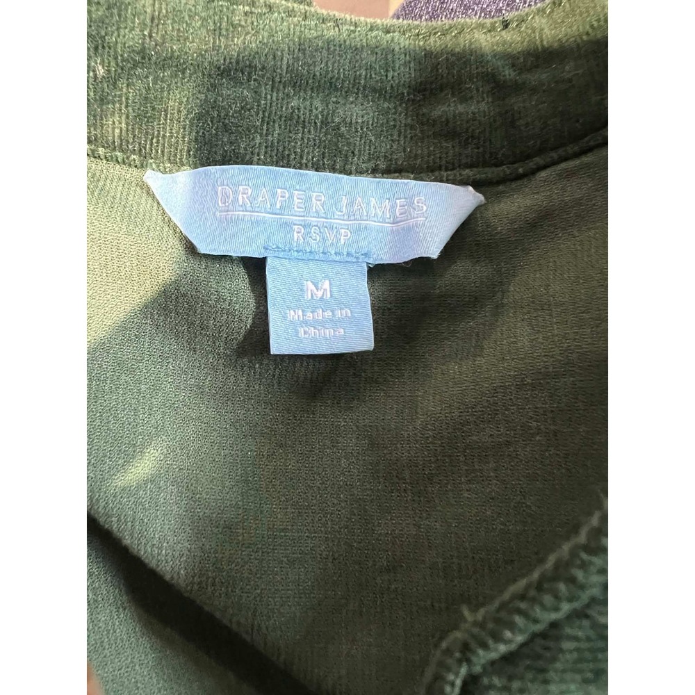 Draper James RSVP Womens Green Corduroy Button Front Mini Dress Size M 26.05.07